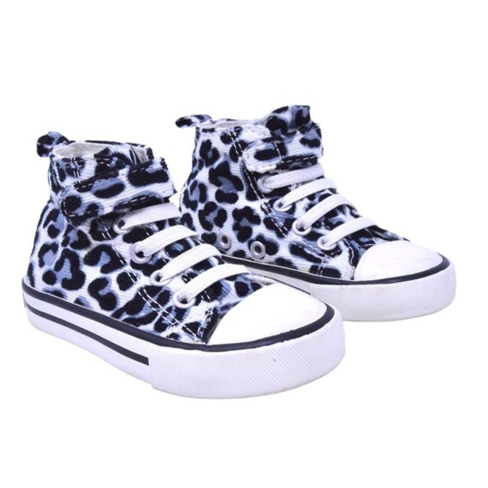 Old Navy Retro Cheetah Print Corduroy High Top Sneakers, Size 5